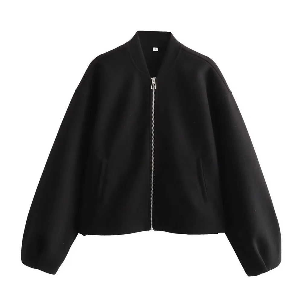Herbst Neues Produkt Damen Stehkragen Langarm Weiche Schnalle Dekoration Pilot Kurze Jacke Mantel