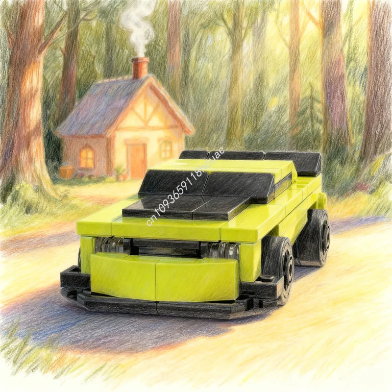 

134pcs MOC City Champions Mini Dodge Challenger SRT Hellcat Model Building Blocks Architecture Christmas Gift Toy Education