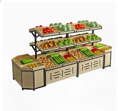 Fruit shelf display rackframe storage rack steel wood fresh vegetables supermarket fruit store shelves