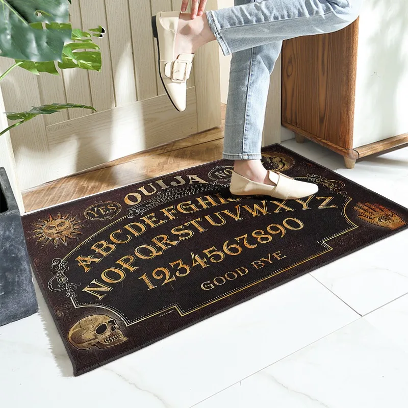 1pc Ouija Skull Doormat Non-slip Indoor/Outdoor Rug for Mysterious Decor and Welcome Mat Living Room Kitchen Hallway Decoration