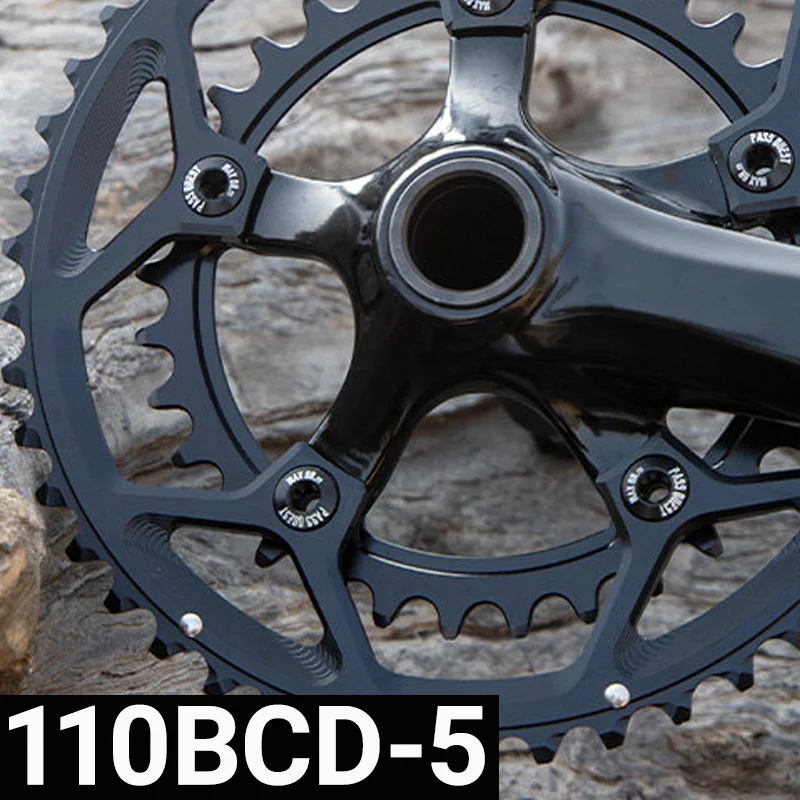 

PASS QUEST 110 Bcd 5 Screws Chain Ring For Shimano 46 33 50 34 34t 50x34 52 36 36t 53 39 54 40 Aero 11 12 Speed 2x plato