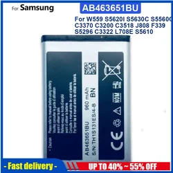 Mobile Phone Batteries  AB463651BU For Samsung W559 S5620I S5630C S5560C C3370 C3200 C3518 J808 F339 S5296 C3322 GT-C3530 S5610