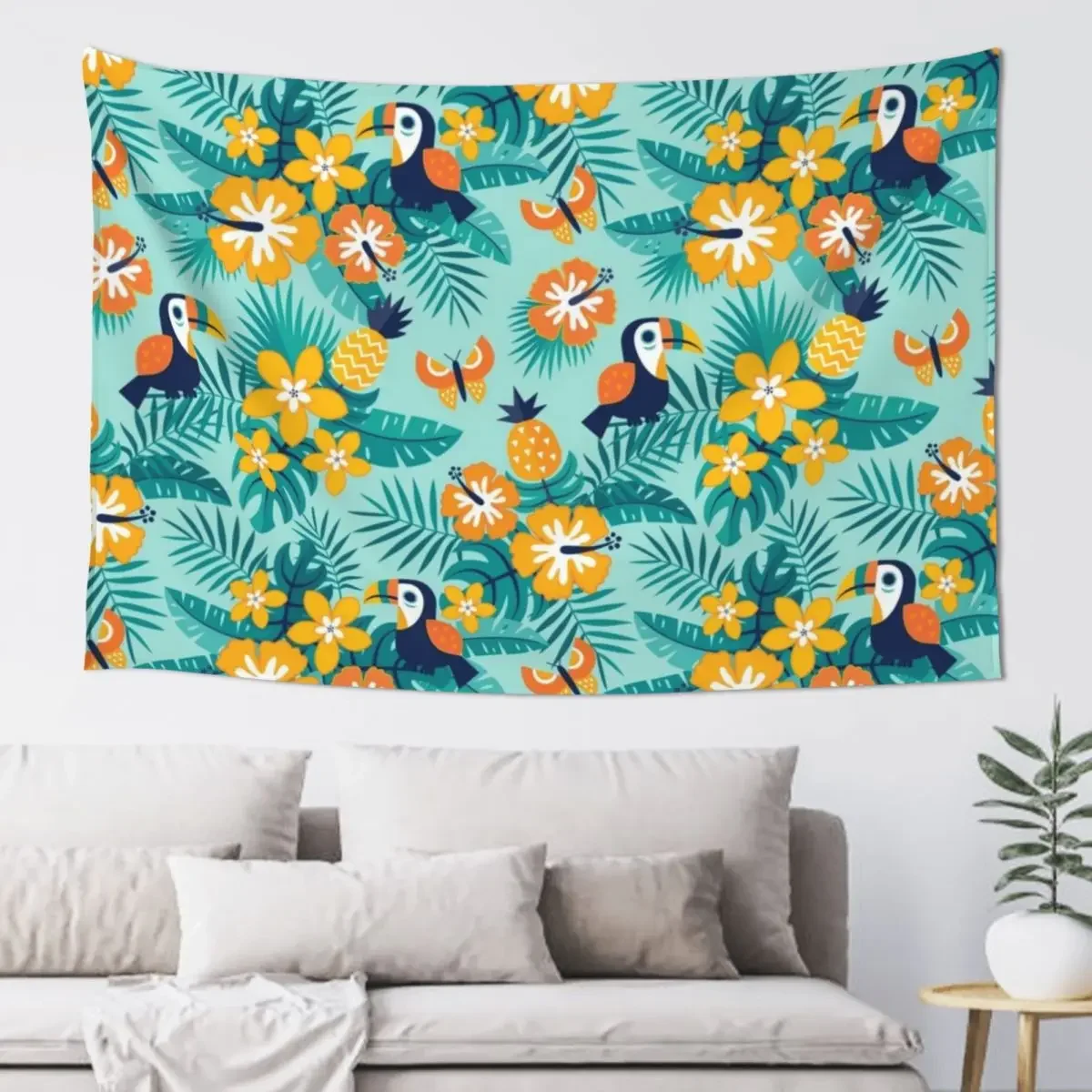 

Gone Troppo - Orange and Aqua Tapestry Wall Deco Home Decoration Christmas Decoration Tapestry