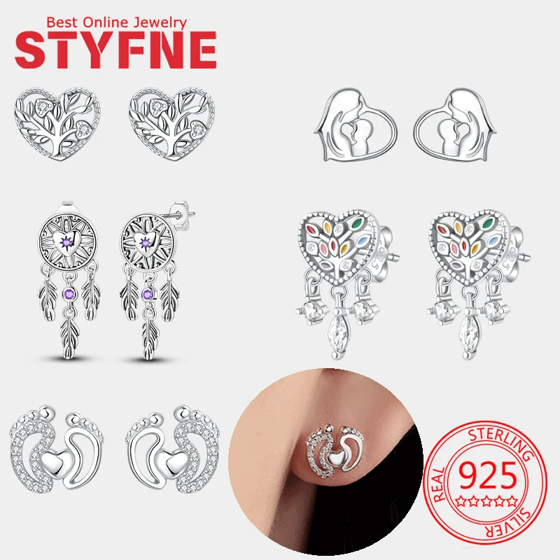 

Earrings 925 sterling silver for Women Hearts MOM Love Women's Fashion Earrings for Jewelry Gifts