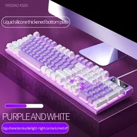 YD K500 Backlit Mechanical Gaming Keyboard 104 Keys Wired Keyboard Matching Computer E-sports Peripherals for Desktop Laptop
