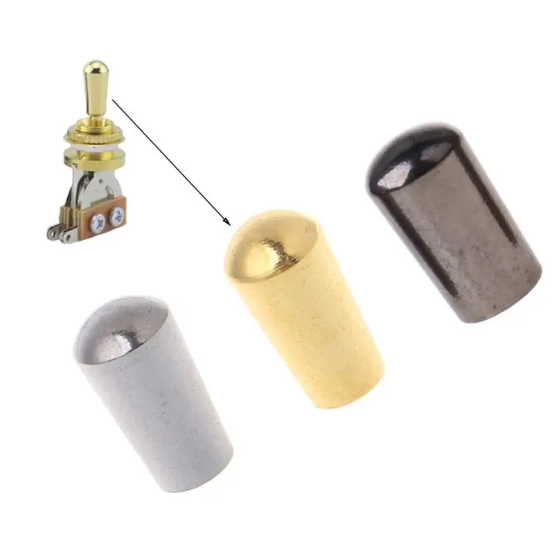 Internal Thread 3.5mm Brass Electric Guitar Toggle Switches Knobs Tip Cap Button