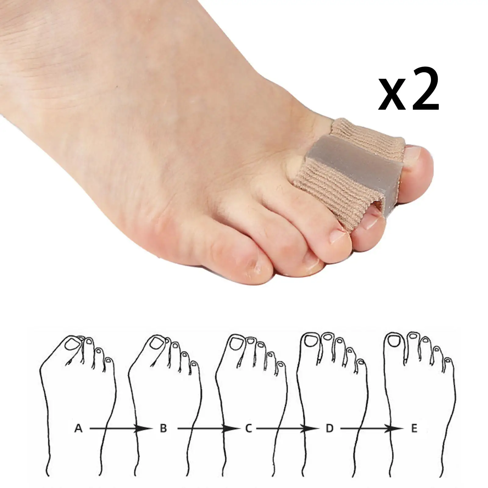 

Set of 2 Toe Separator Gel for Toe Correction , S 3x1.5x2cm, Irregular