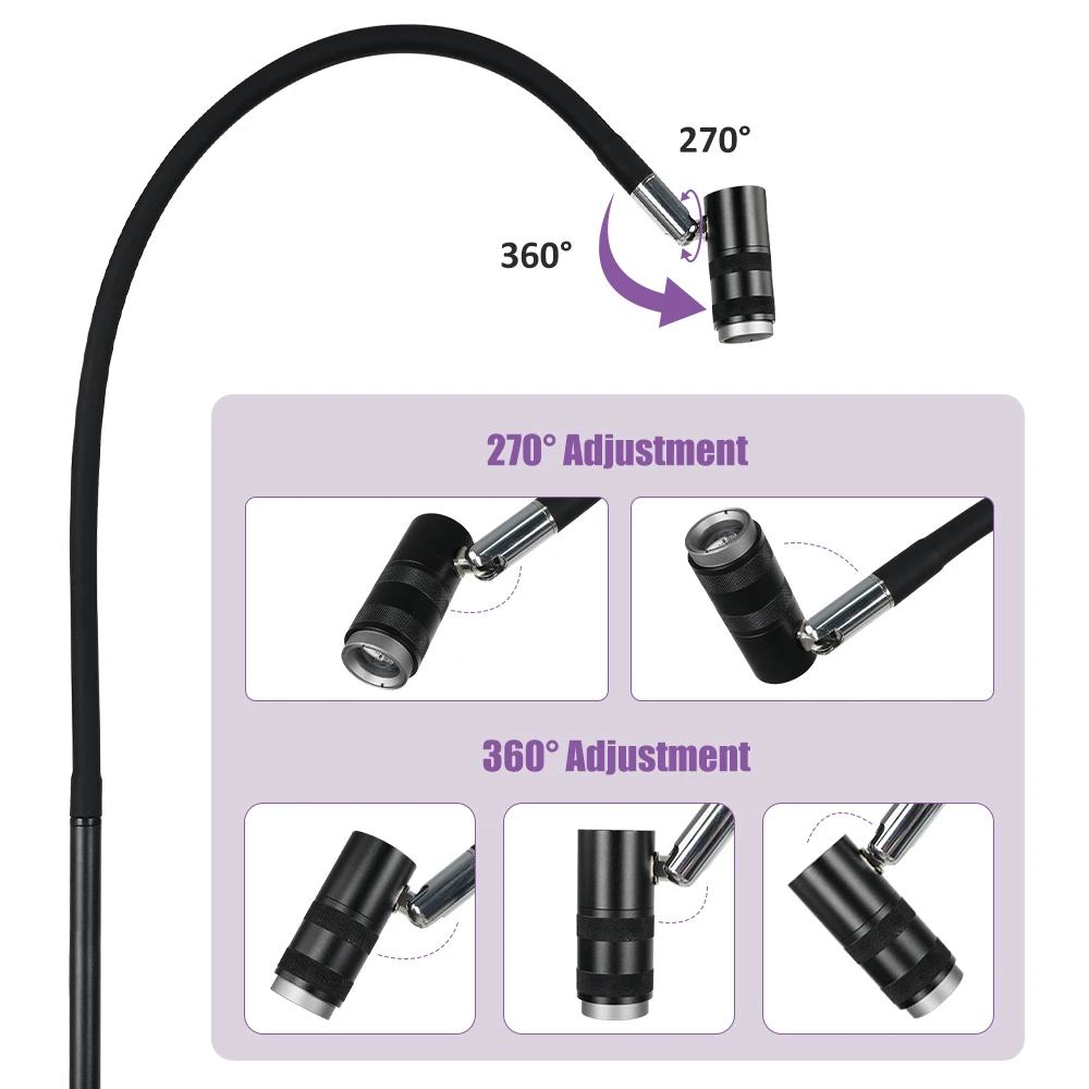 Imagem -03 - Led Cílios Extensões Luz Nail Tech Glue Lamp Potência Ajustável Gooseneck Flexível Cura da Luz uv