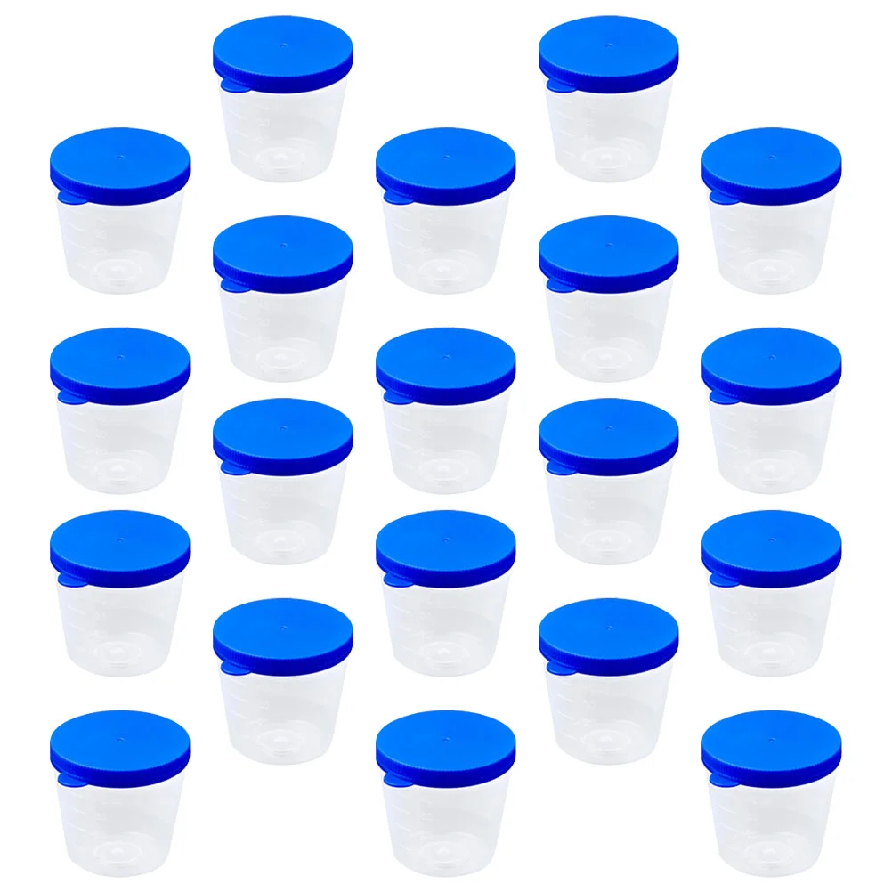 100 Pcs Sample Cups Beaker Measuring 40ml Urine Specimen Bottle Containers with Lids