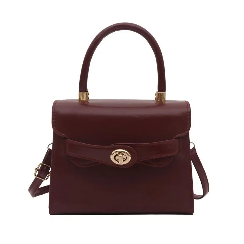 Retro textured small square shoulder bag for women contrasting color splicing trendy messenger bag autumn 2025 portable - view 5