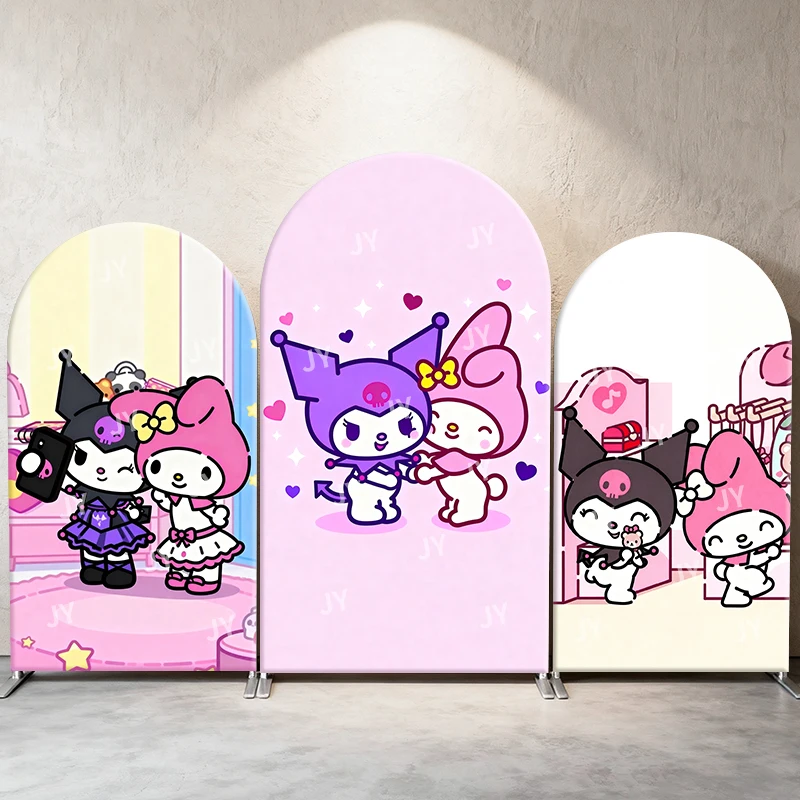 

Kuromi & My Melody Friendship Style Arch Backdrop Cover Sweet Festive Scene For Kids Birthday Baby Shower Photo Booth Background