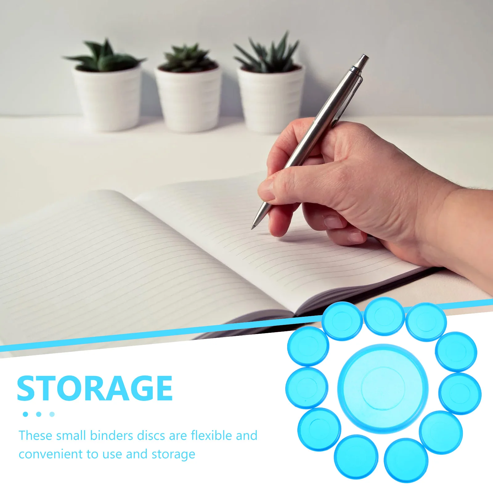 44pcs Round Binding Discs Plastic Binder Rings For Diy Notepads Planners Abs Material Smooth Surface Home Office School