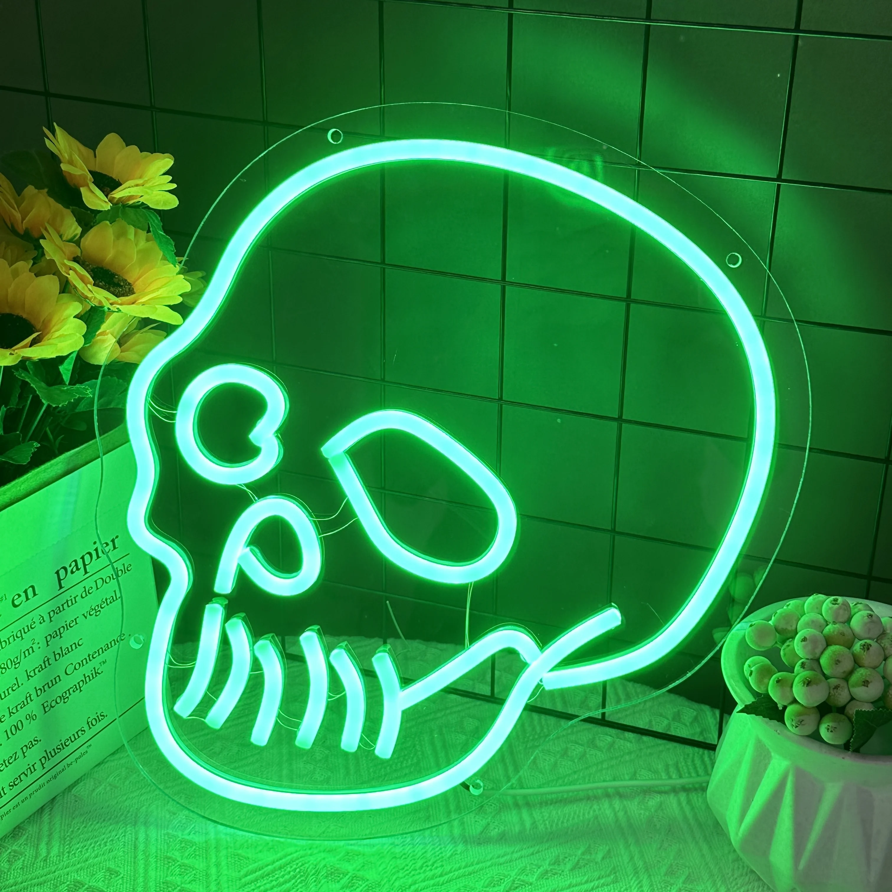 

No MOQ Custom Halloween Neon Sign Acrylic Skull LED Sign For Bar Home Wall Decor Neon Light Signs