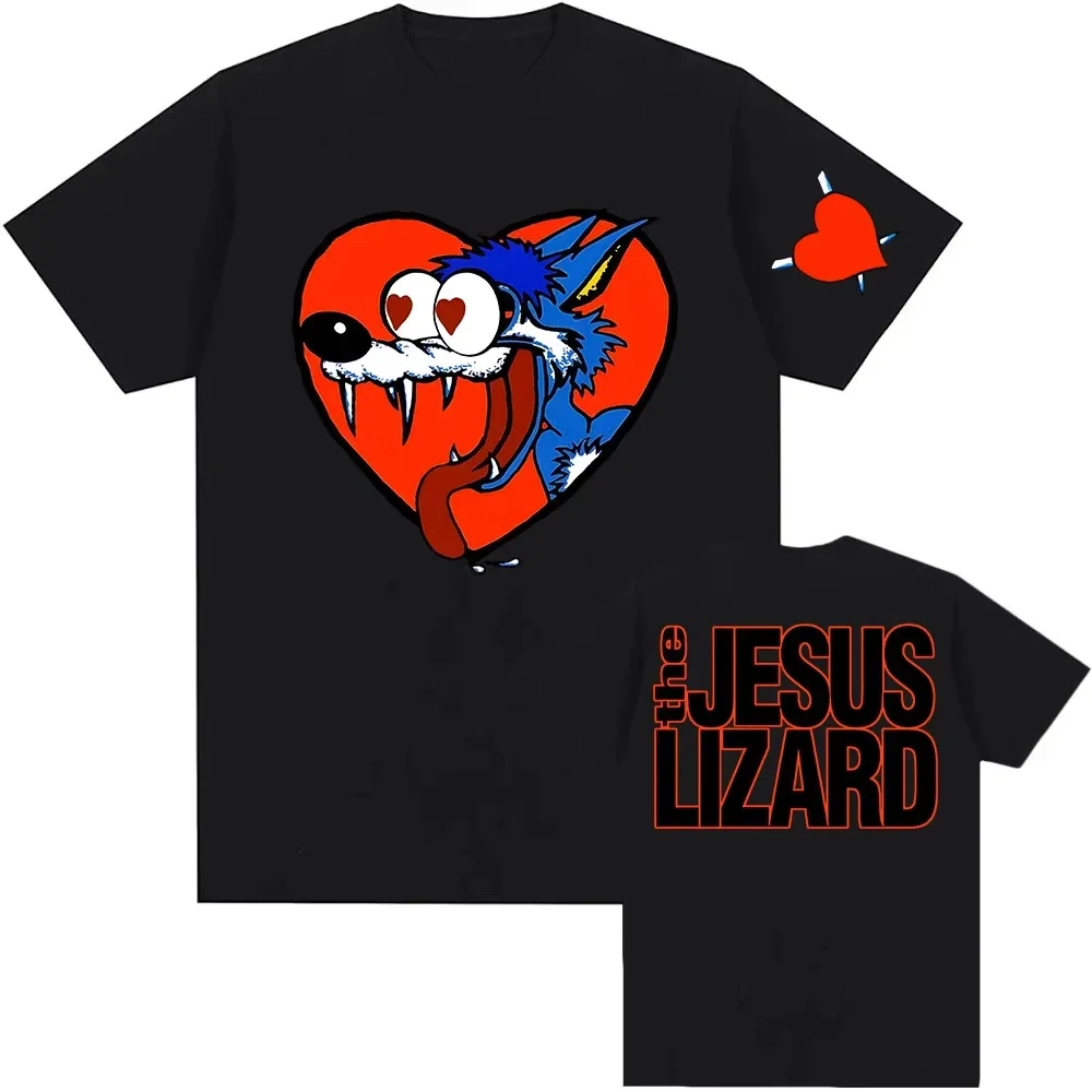

Summer rock The Jesus Lizard band men's round-neck pure cotton hip-hop Wolf cartoon pattern printed short-sleeved T-shirt