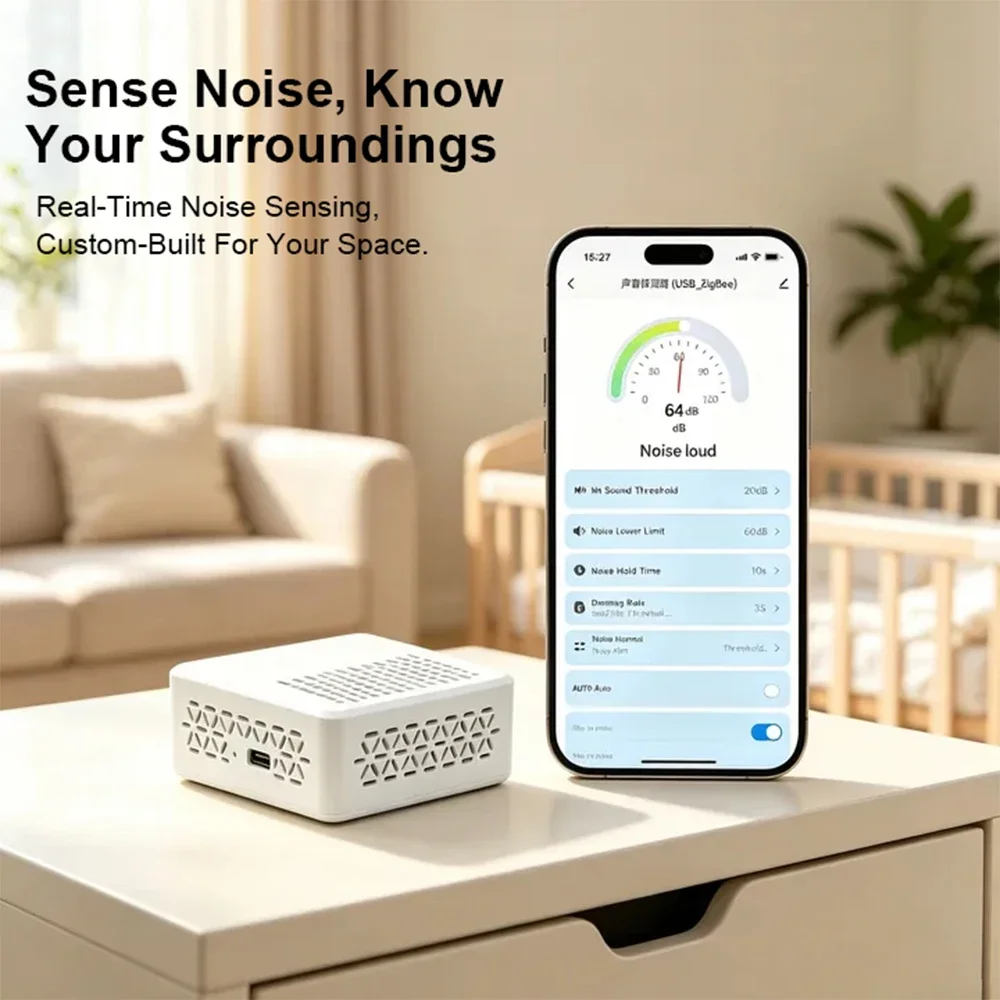 Wifi/Zigbee Tuya Noise Decibel Meter Sound Level Sensor Environmental Noise Detector Tester Smart Life APP Home Automation Scene