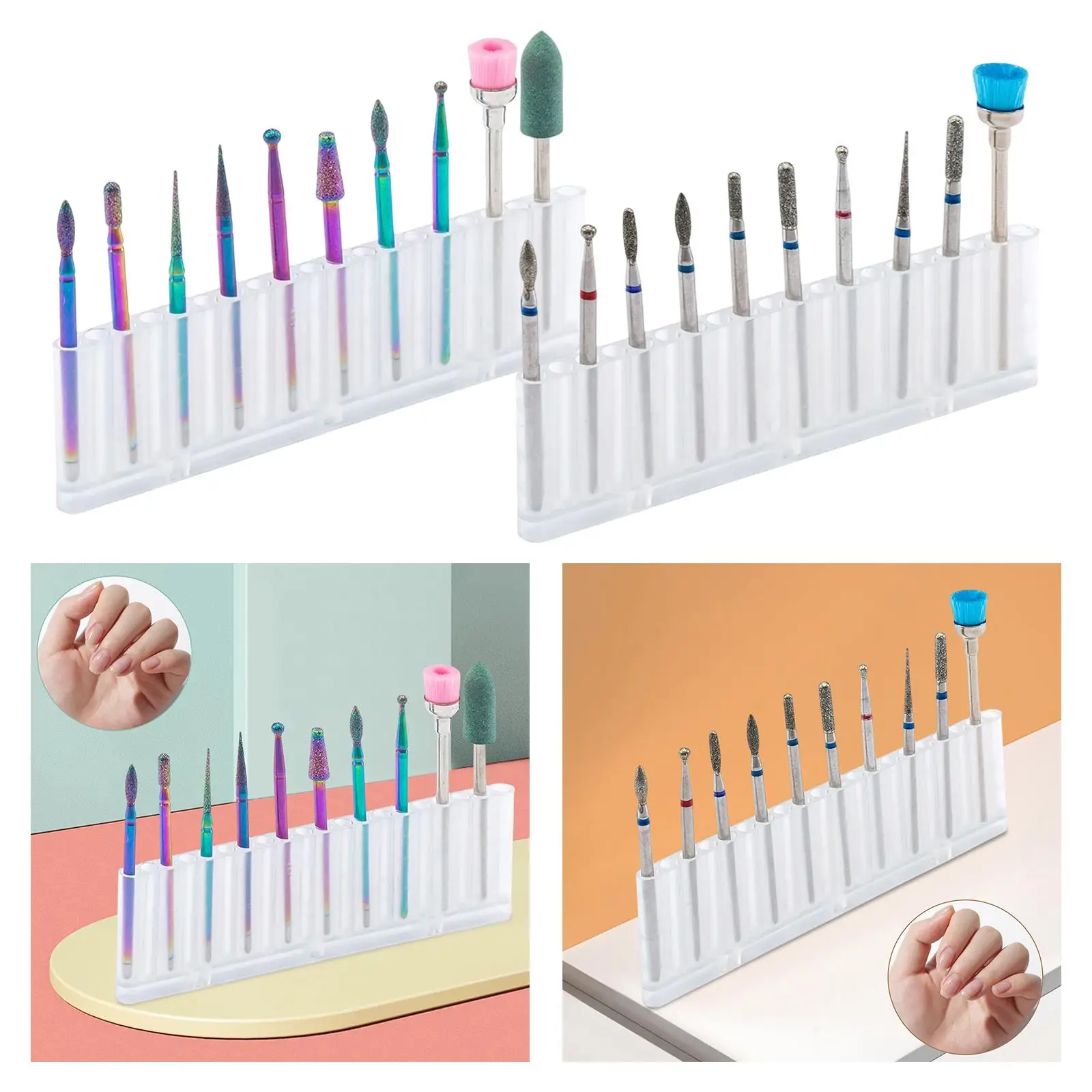 Набор сверл для ногтей, 10 шт., акриловый гель для ногтей, педикюр, пилочка для ногтей, салон