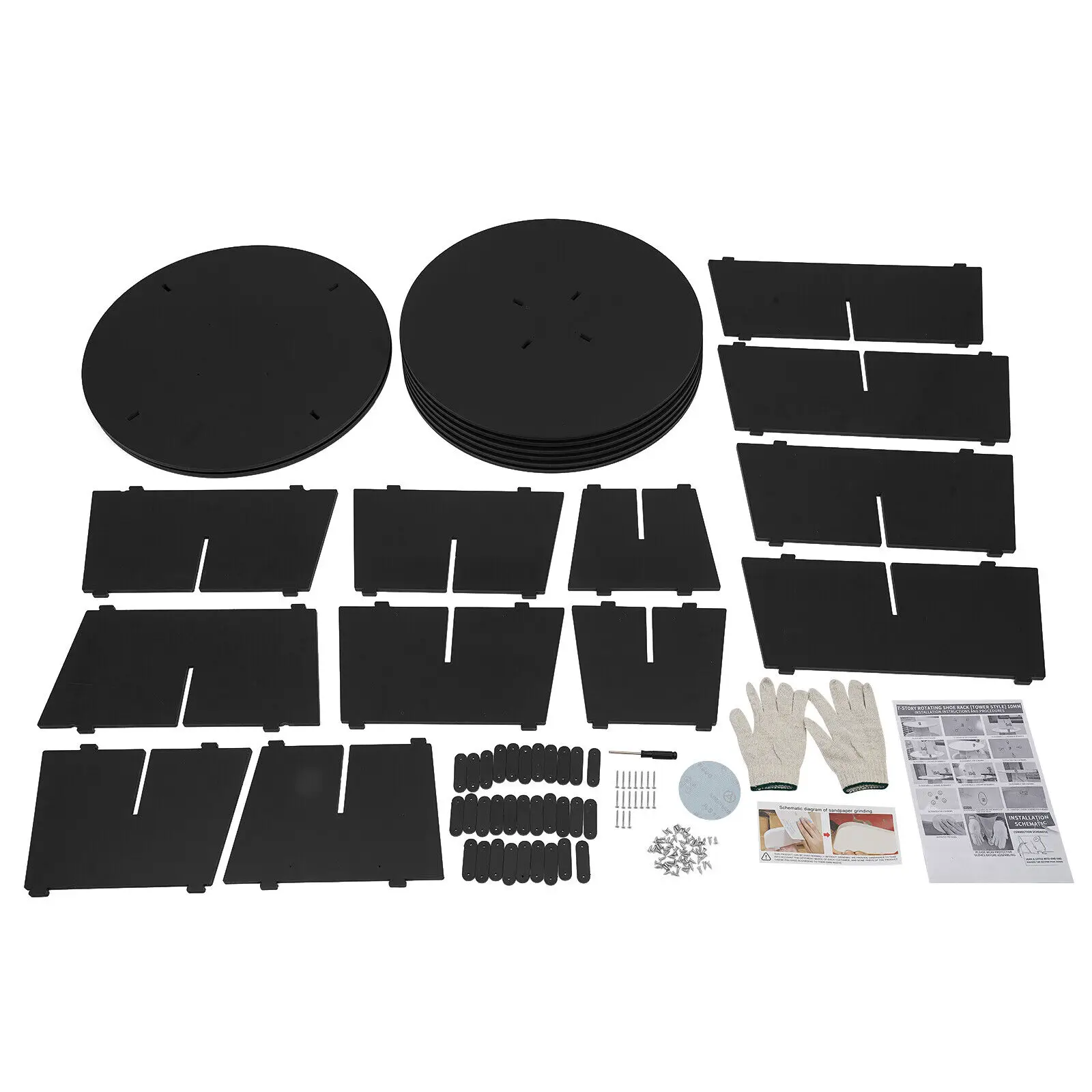 360 °   رف أحذية دوار، حامل أحذية دوار، برج منظم تخزين الأحذية الدوارة