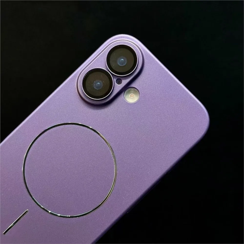 Cat Metalik Tipis Magnetik untuk Casing Magsafe untuk iPhone 16 15 14 13 Pro Max Perlindungan Lensa Penutup PC Tahan Benturan Pengisi Daya Nirkabel