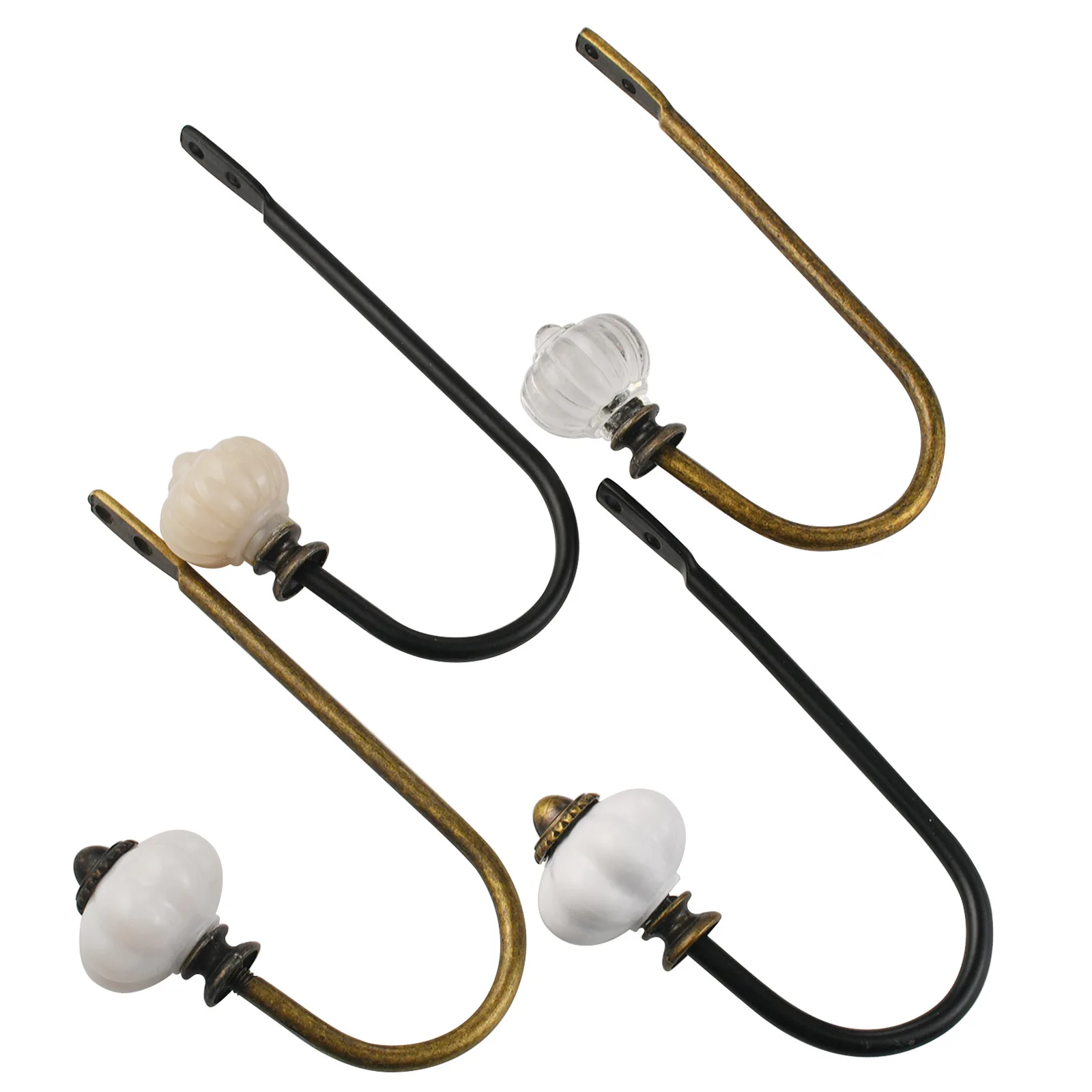 Crochet Simple en Fer Forgé D.lique pour Mur-Rideau en Clip en Forme de U