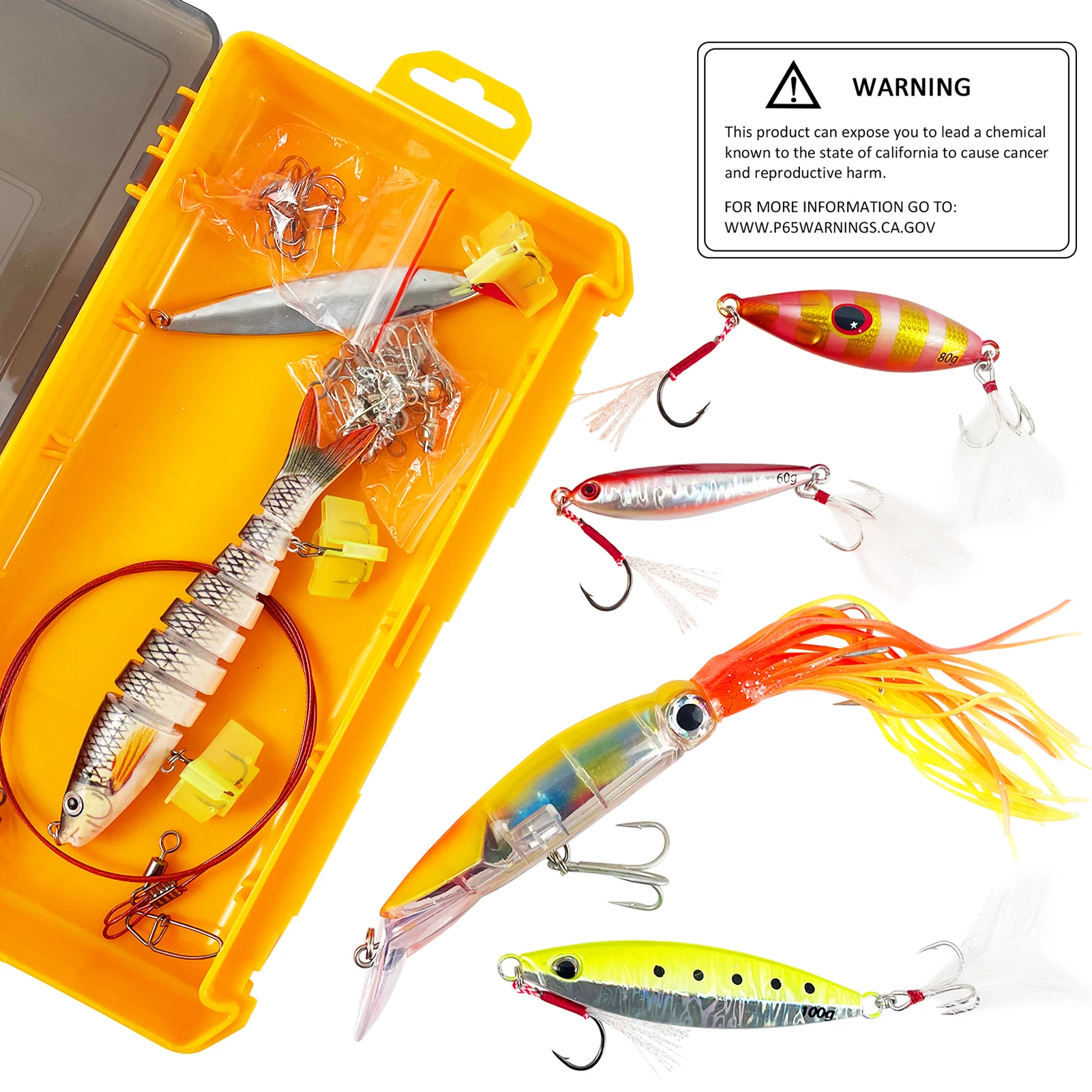 

FREE FISHER 39pcs/Lot Fishing Jig Baits Kit,Mixed Sea Fishing Sinking Squid Lure,Casting Spoon Hooks Swivels,Artificial Swimbait