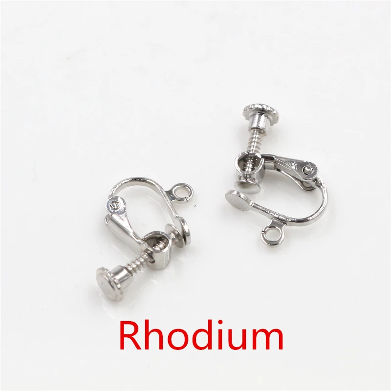 10pcs 15*13mm Brass Screw Ear Clip Earring Settings Rotate Pads Earring Findings Base Blank Bezel For Jewelry Making Supplies