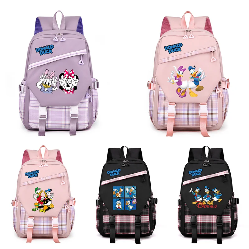 Disney Donald Duck Backpacks Kids Boys Girls School Bags Cartoon Gift Student College Bookbag Rucksack Women Travel Mochilas