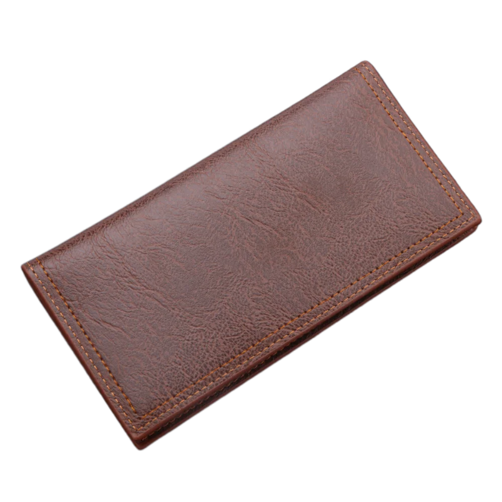 Oil Wax Leather 2 Fold Purse Large Capacity Multi-position Men's Hand Bag Wear-resistant Ultralight Men's Long Wallet Male