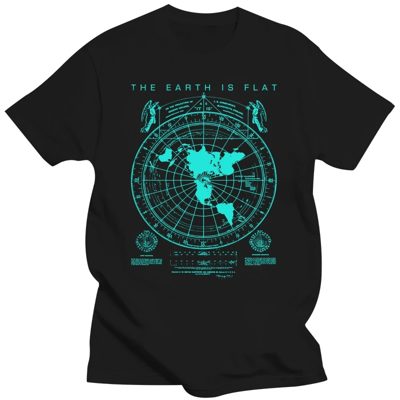 Flat Earth Map T-Shirt Earth Is Flat, Firmament, Lies, New World Order Family Tee Shirt For Men Euro Size Tops