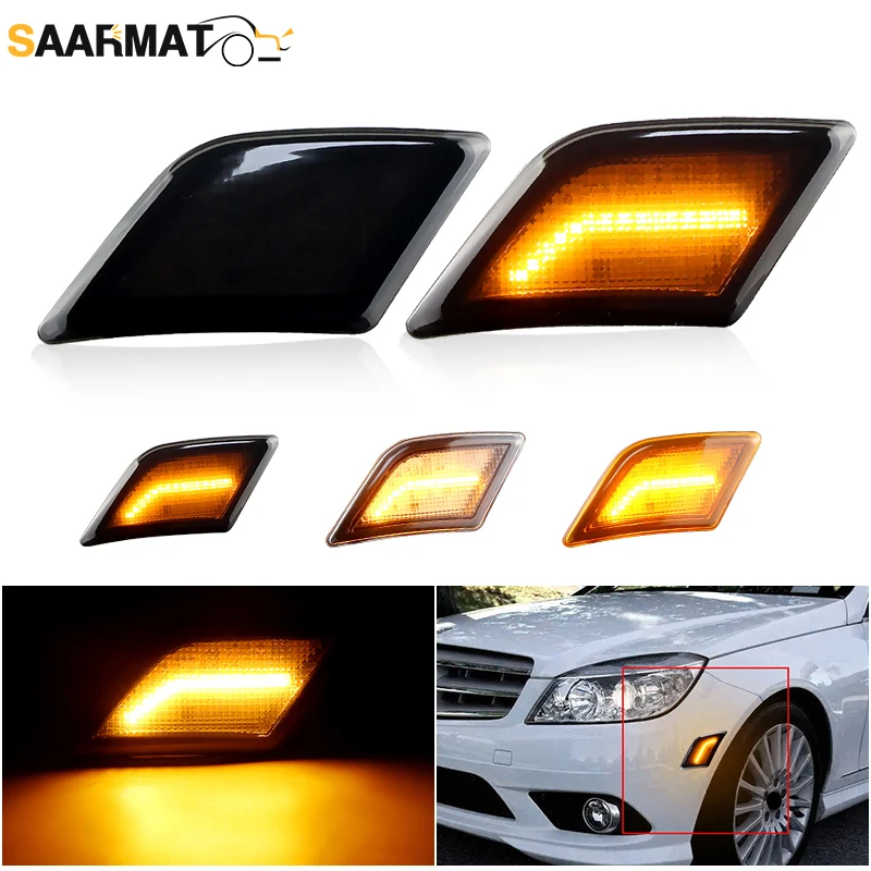

2 шт. OEM: 2048200121 светодиодные боковые габаритные огни переднего бампера для Mercedes Benz C180 C200 C230 C250 C280 C300 C350 указатель поворота