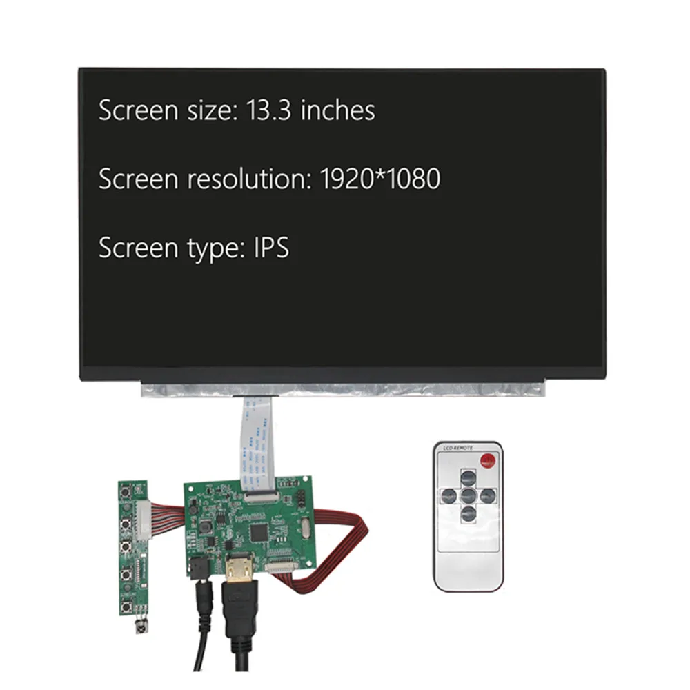 13.3 Inch 1920*1080 HDMI-Compatible Screen IPS LCD Display Driver Board Monitor For Raspberry Pi Banana/Orange Pi Mini Computer