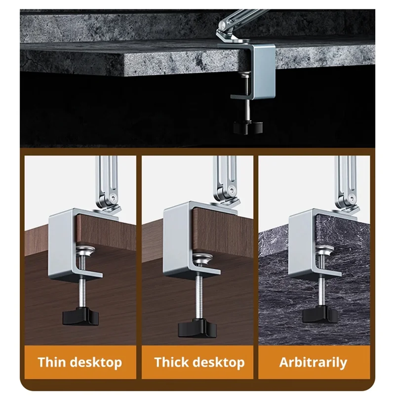 VO-デスクベッドタブレットスタンド調整可能 4-12.9 インチ携帯電話タブレットアルミアームマウントサポート Ipad タブレット