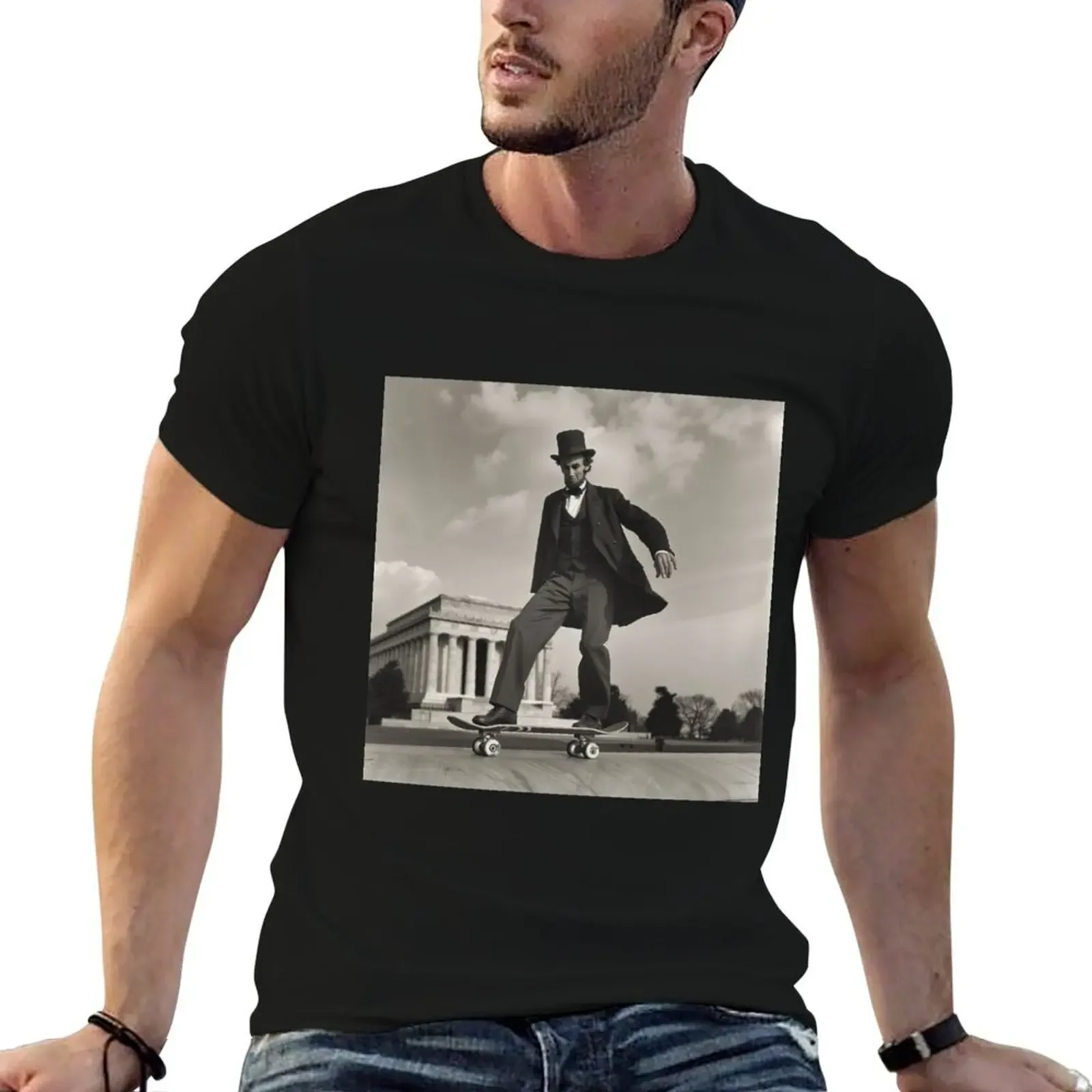 Four score and skateboard T-Shirt oversized graphic tee plus sizes vintage customizeds sweat shirts, men