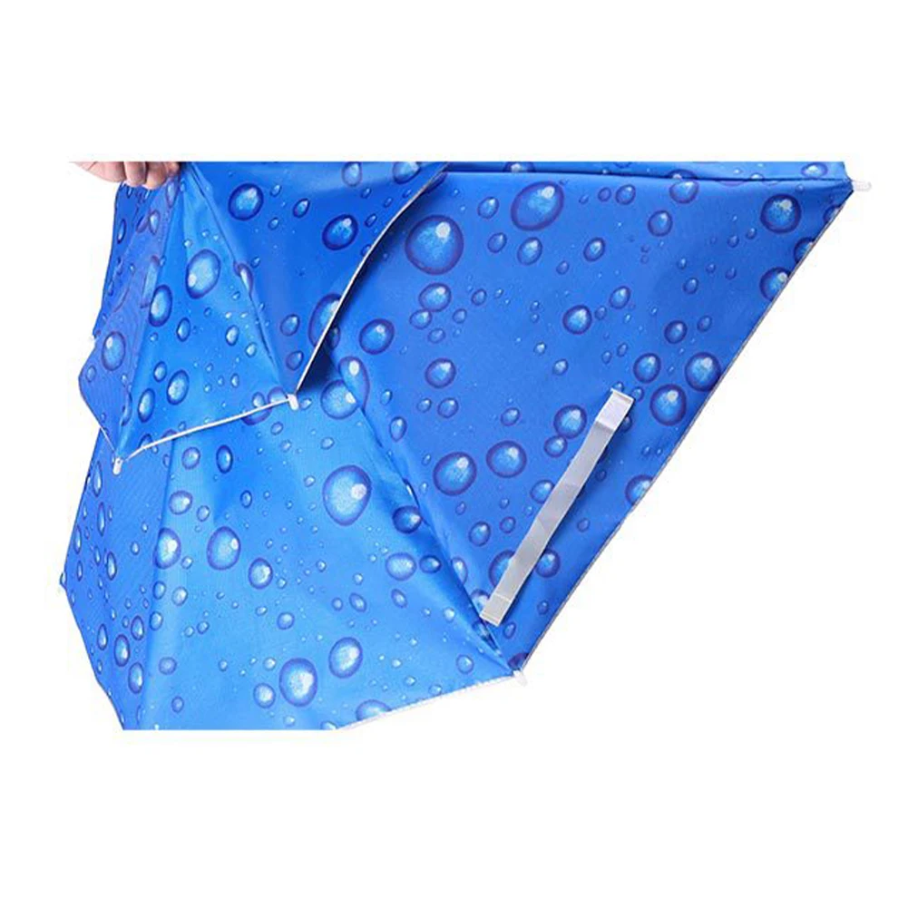 Men Women Folding Umbrella Hat, Outdoor Large Fishing Umbrella Cap, Double Layer Rain Protection Umbrella Adjustable Headwear