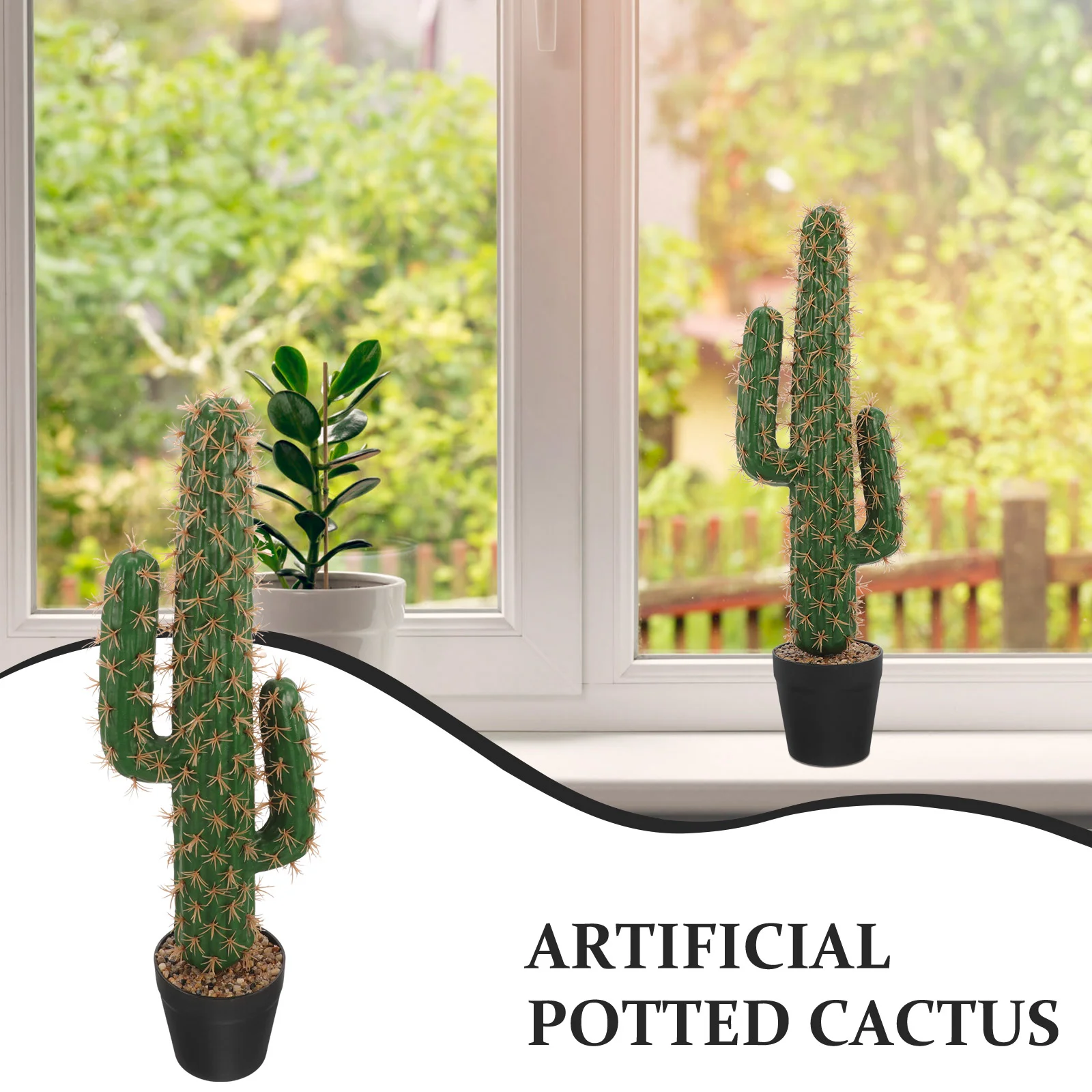 Flor falsa cactus plantas artificiais ornamento bonsai decoração paisagismo estatuetas grandes vasos artesanato plantadores suculentos