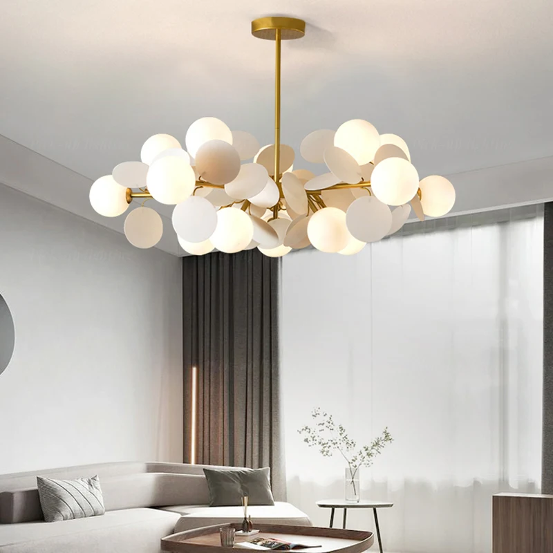 

Nordic Modern Design Led Petal Chandelier For Bedroom Living Room, Kitchen Table, Dining Room, Meeting Room Lighting Fixtures