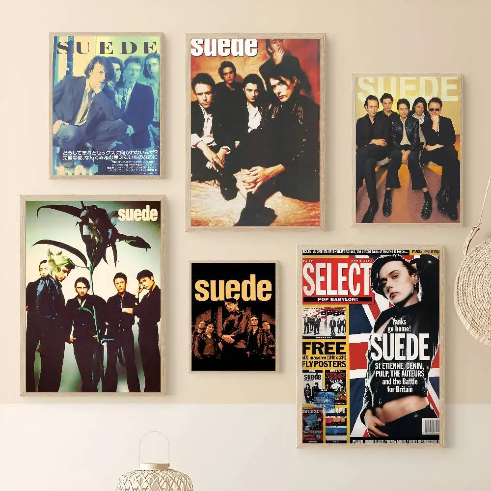Classic S-Suede Band Classic Vintage Posters Waterproof Paper Sticker Coffee House Bar Home Decor