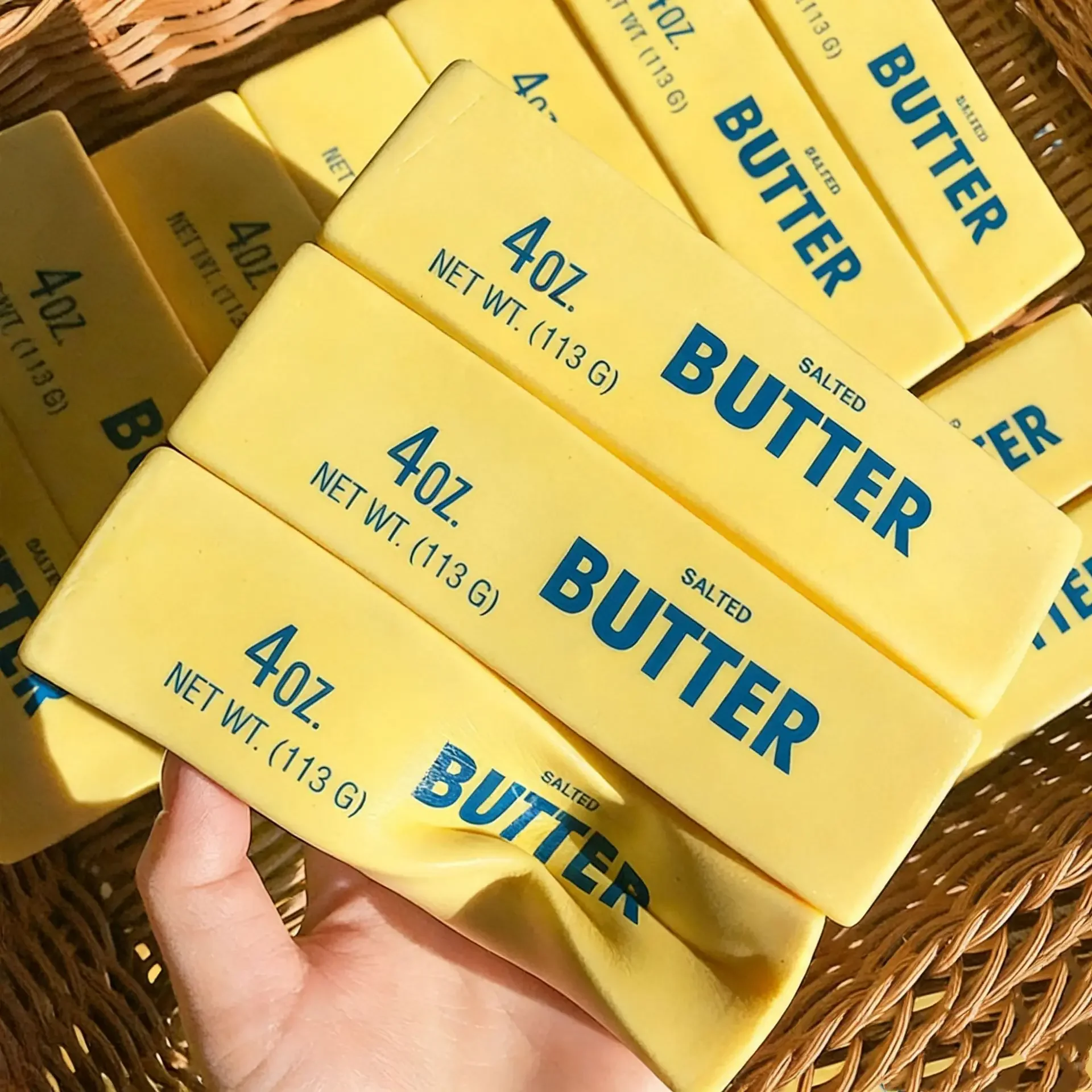 1-5pcs Soft Slow Rebound Butter Stick Squeezing Toy Realistic Butter Sticks Decompression Funny Anti-Anxiety Gift Fidget Toys