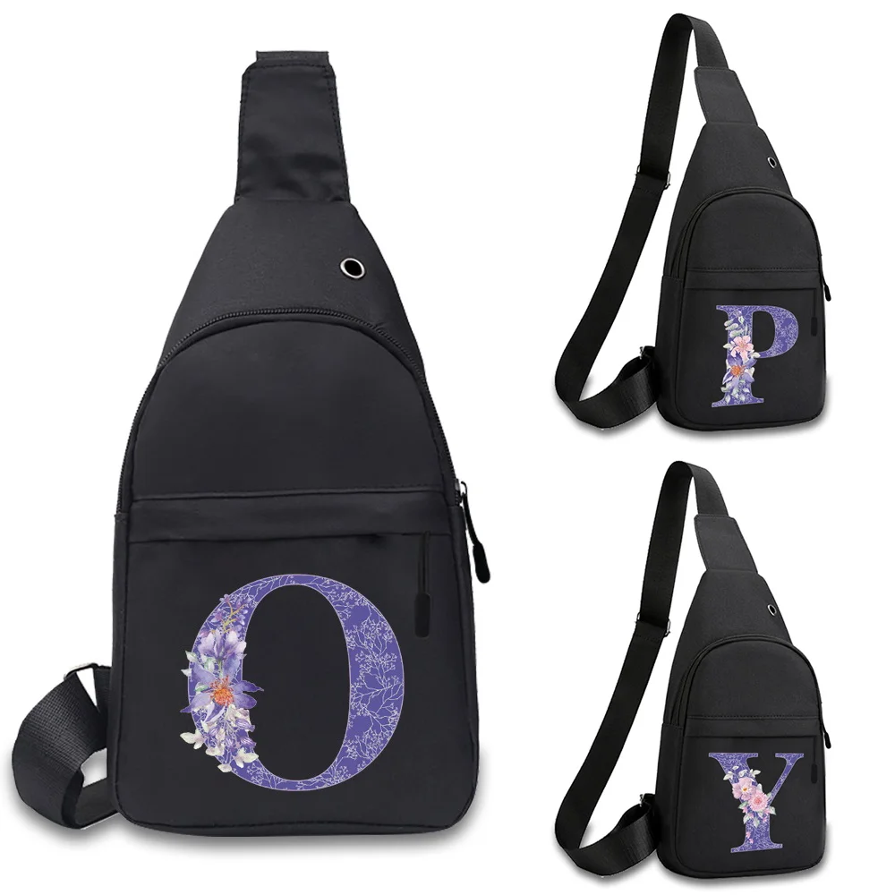 

Chest Bag 2025 New Travel Hiking Purple Flower Series Men Large Capacity Crossbody Bags Trendy Multi-functional Chest Pack