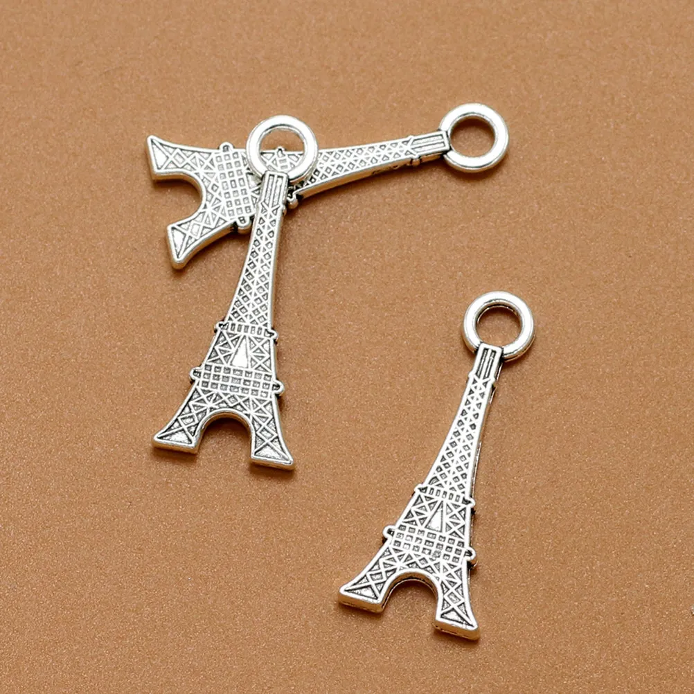 20Pcs Alloy Eiffel Tower Charm Pendants DIY Jewelry Supplies for Necklace Bracelet Dangle Scrapbooking Cosplay Costume