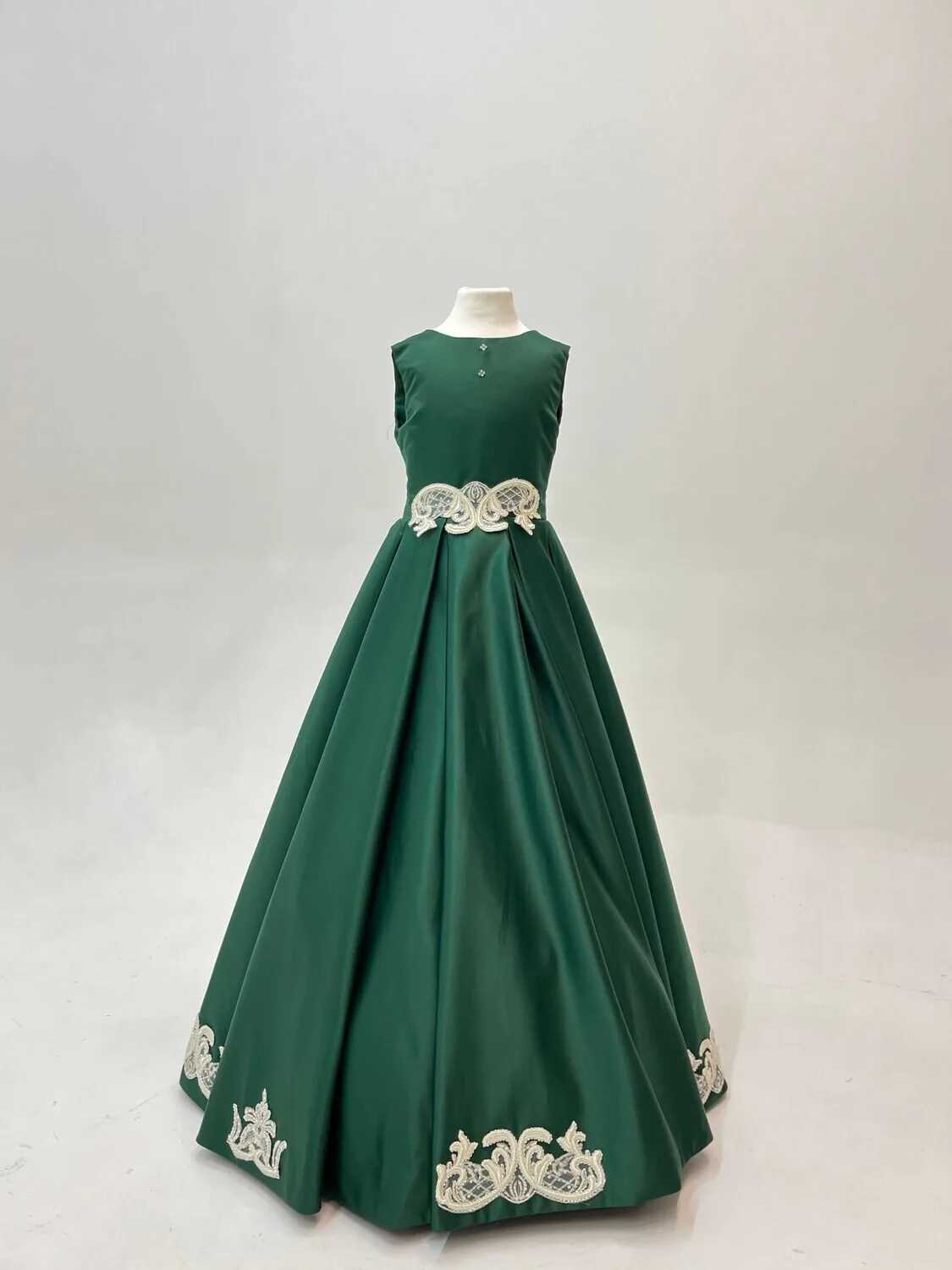 Lindo vestido de cetim verde flor menina casamento princesa concurso de beleza crianças presente aniversário primeira comunhão vestidos de noite