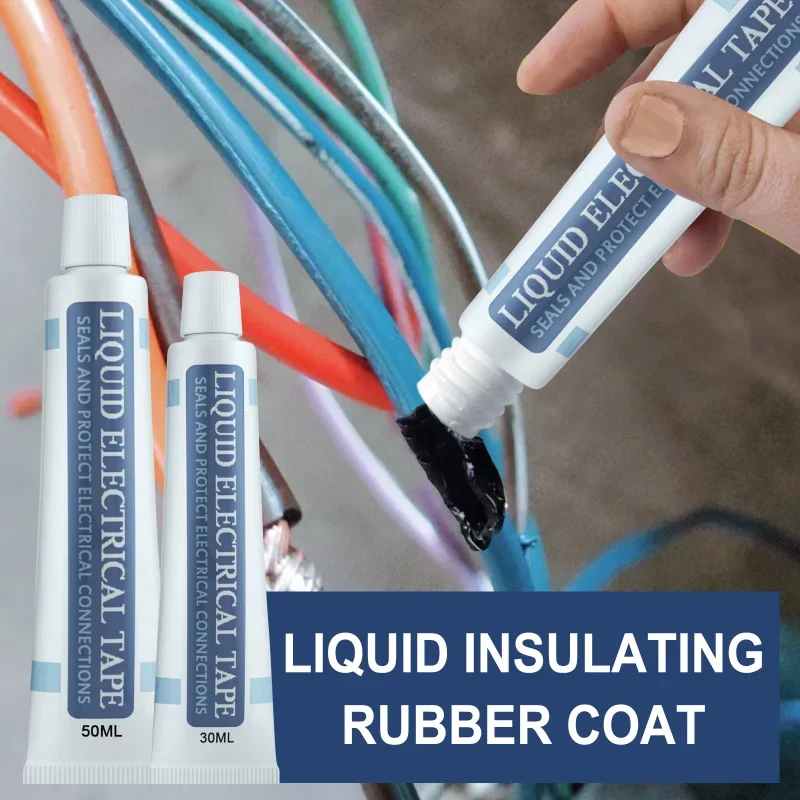 30/50ml Liquid Electrical Tape Insulating Tape Rubber Electrical Wire Cable Coat Fix Line Glue Liquid Insulation Paste Sealant