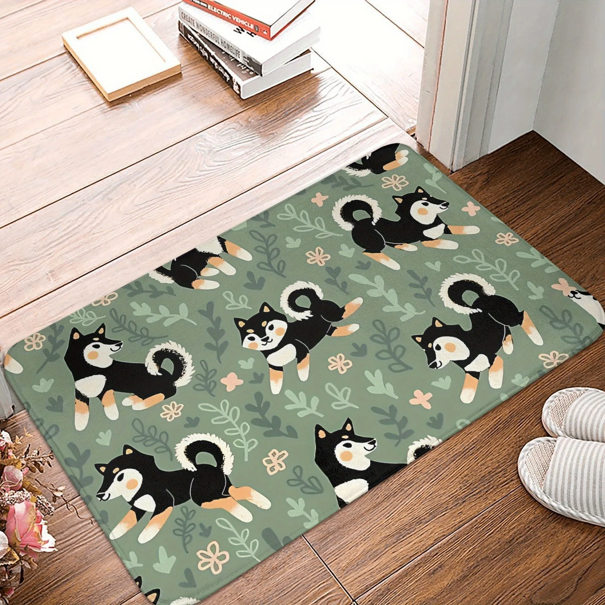 

1PC Shiba Inu Kitchen Rug Non-Slip Door Mats Pop design Bathroom Rug Bath Mat Carpet for Home Sink Laundry Decor