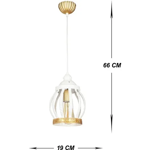 Roy Lighting 0057857 Single Case White Gold Chandelier