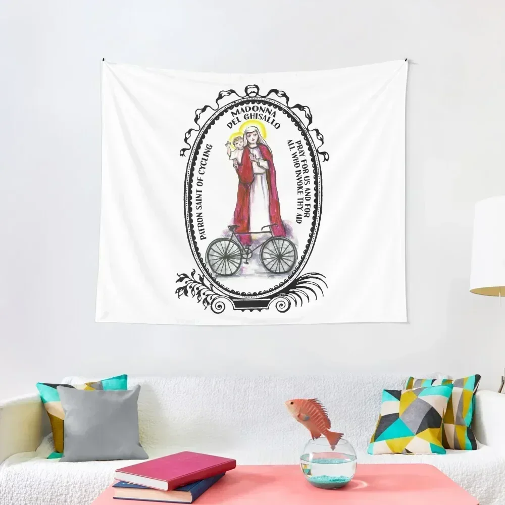 Madonna del Ghisallo Patron Saint of Cycling Tapestry Wall Hanging Wall Decorative Paintings Room Aesthetic Tapestry