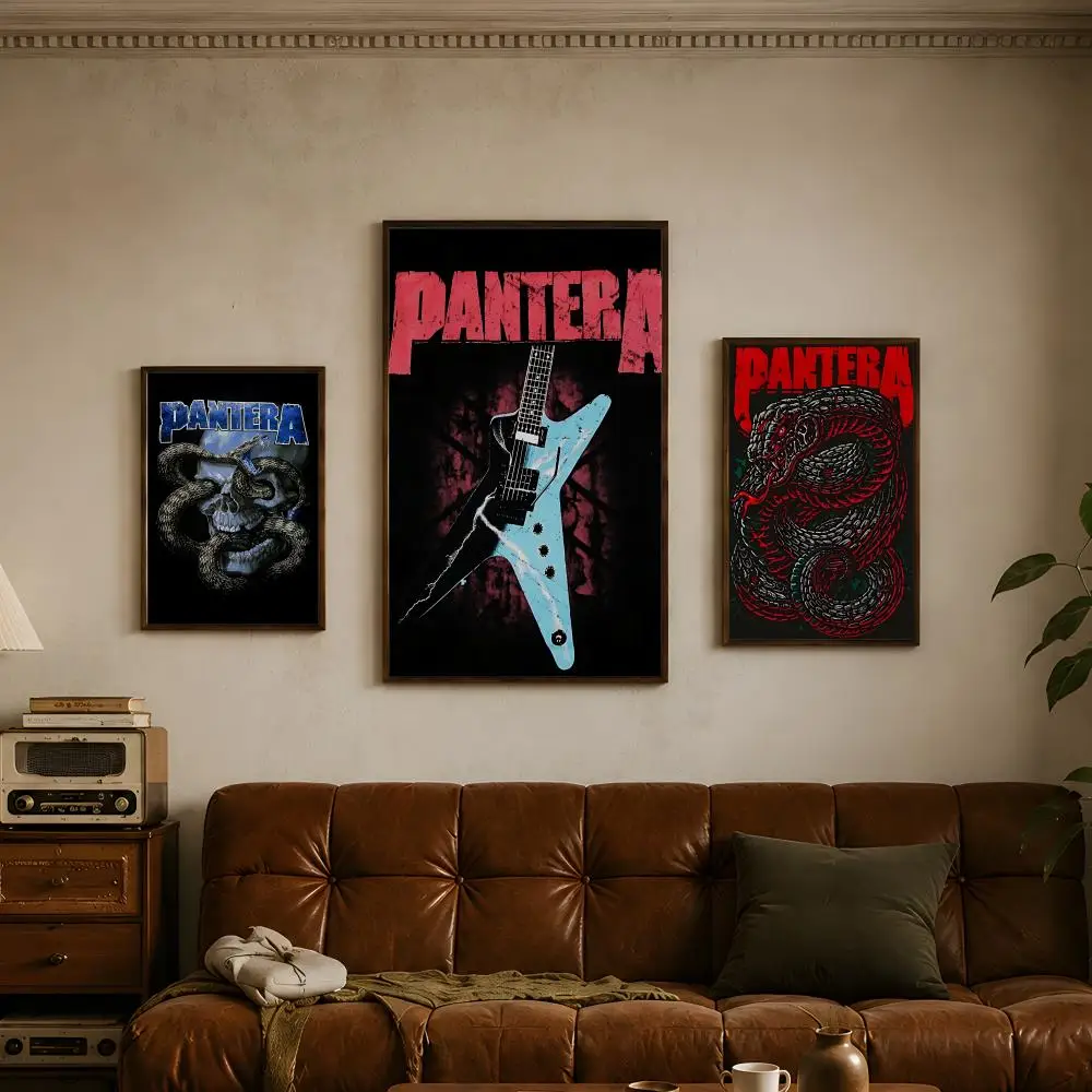 Band P-Pantera-a Poster Vintage Self Adhesive PP Wall Art Home Bar Bedroom Decor Gift view 2