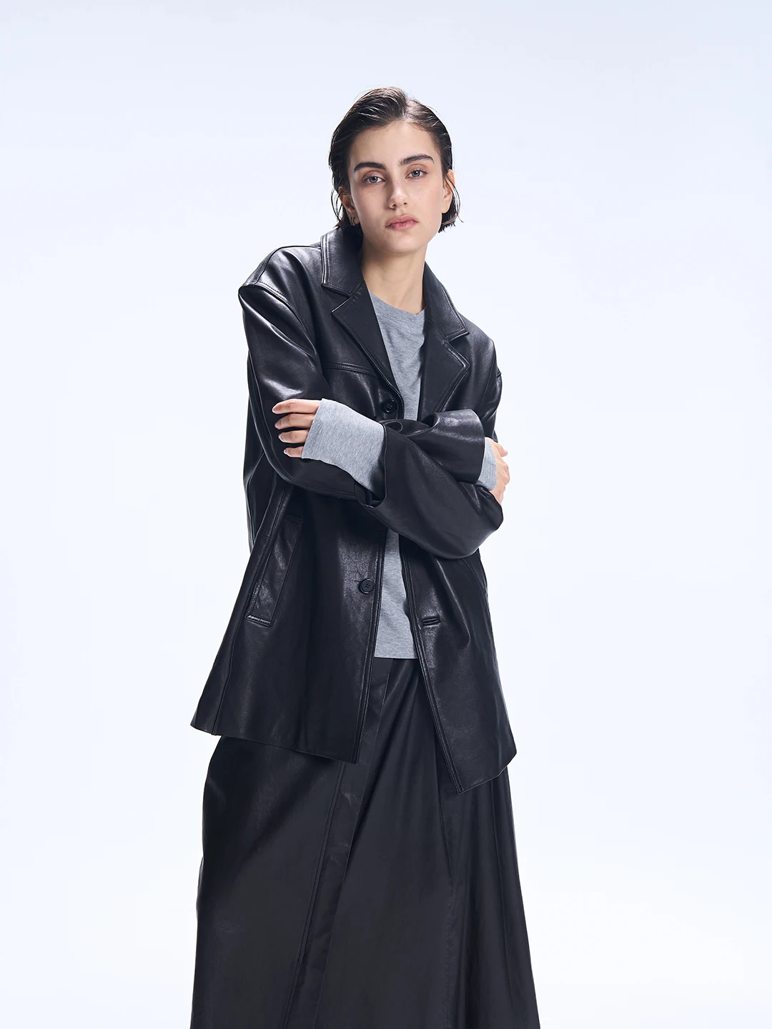 

Свободное длинное пальто TOFOD из смешанной кожи с овчиной, женская модная куртка-пальто для весны, осени и зимы