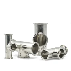 38-102mm 304 Stainless Steel Sanitary Card Sleeve Tee Short End Tee Joint 1.5 -4