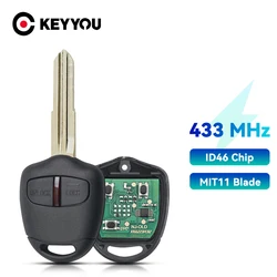 KEYYOU 2 Buttons Car Remote key MIT11R 434Mhz with ID46 chip for Mitsubishi Lancer Grandis Outlander Mirage kigoauto