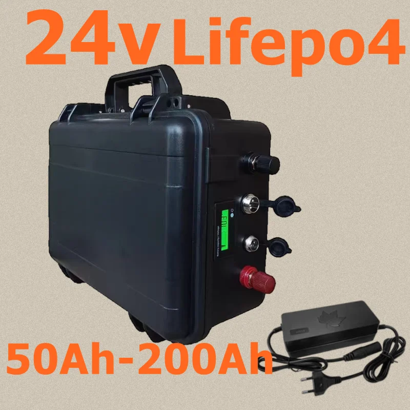 

Литиевая батарея Lifepo4 24 В, 50 Ач, 60 Ач, 80 Ач, 100 Ач, 120 Ач, 150 Ач, 200 Ач с Bms, используемая для вращающихся двигателей + 10 А, ча