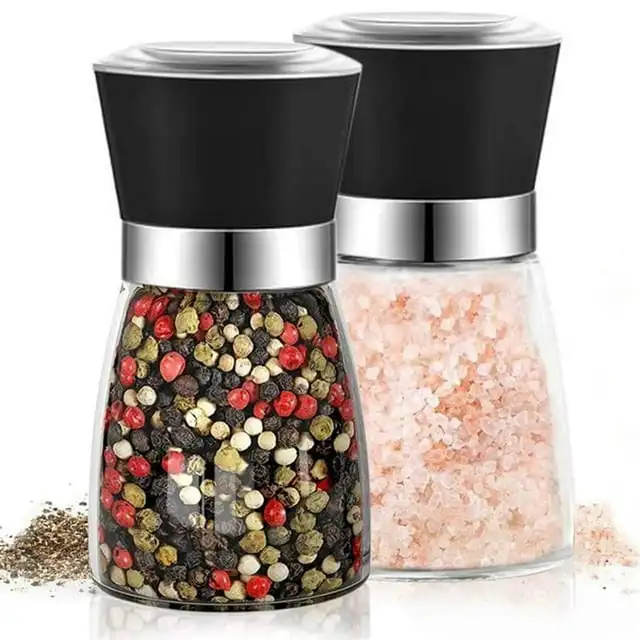 

Salt and Pepper Grinder Set of 2 - Adjustable Ceramic Sea Salt Grinder & Pepper Grinder Salt and Pepper Shakers Set